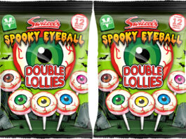 Swizzels rolls out Spooky Eyeball Double Lollies for Halloween Pack shots of Swizzels Spooky Eyeballs Double Lollies.