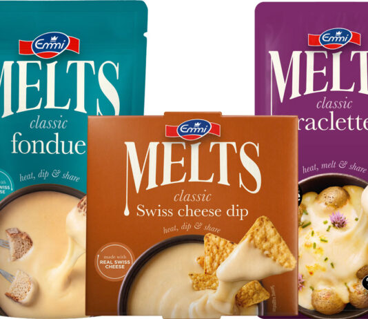 Emmi embraces fondue moments with Melts range Pack shots of Emmi Melts range including Classic Fondue, Classic Raclette and Classic Swiss Cheese Dip.