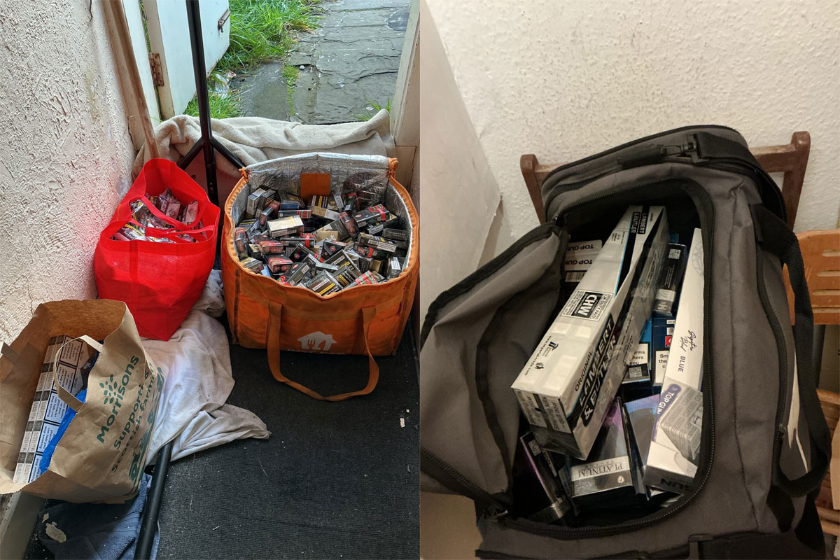 Bags with thousands of illicit cigarettes inside them found in the Scottish Borders.