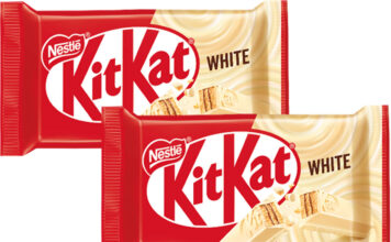 Nestlé brings back KitKat White 4 Finger Pack shots of KitKat White four-finger format.