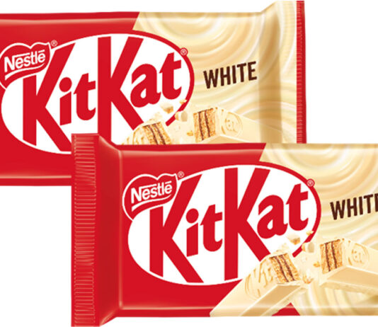 Nestlé brings back KitKat White 4 Finger Pack shots of KitKat White four-finger format.