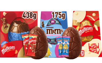 Mars Wrigley unveils 2027 Easter line-up Pack shots of Maltesers Popcorn Bunnies Easter Egg, M&M's Crispy Mini Bunnies Easter Egg and Maltesers White XL Easter Egg.