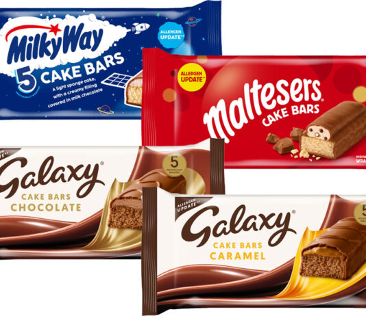Mars brings back its Cake Bar range Pack shots of Milky Way Cake Bars, Maltesers Cake Bars, Galaxy Cake Bars Chocolate and Galaxy Cake Bars Caramel.