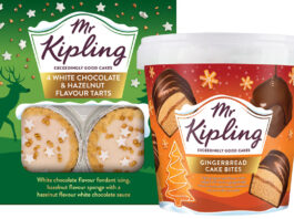 Mr Kipling bakes up new cakes for Christmas Pack shots of Mr Kipling White Chocolate & Hazelnut Flavour Tarts and Mr Kipling Gingerbread Cake Bites.