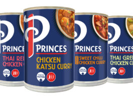 Princes unveils new range of Asian-inspired curries Pack shots of Princes tinned curry range including Thai Red Chicken Curry, Chicken Katsu Curry, Sweet Chilli Chicken Curry and Thai Green Chicken Curry.