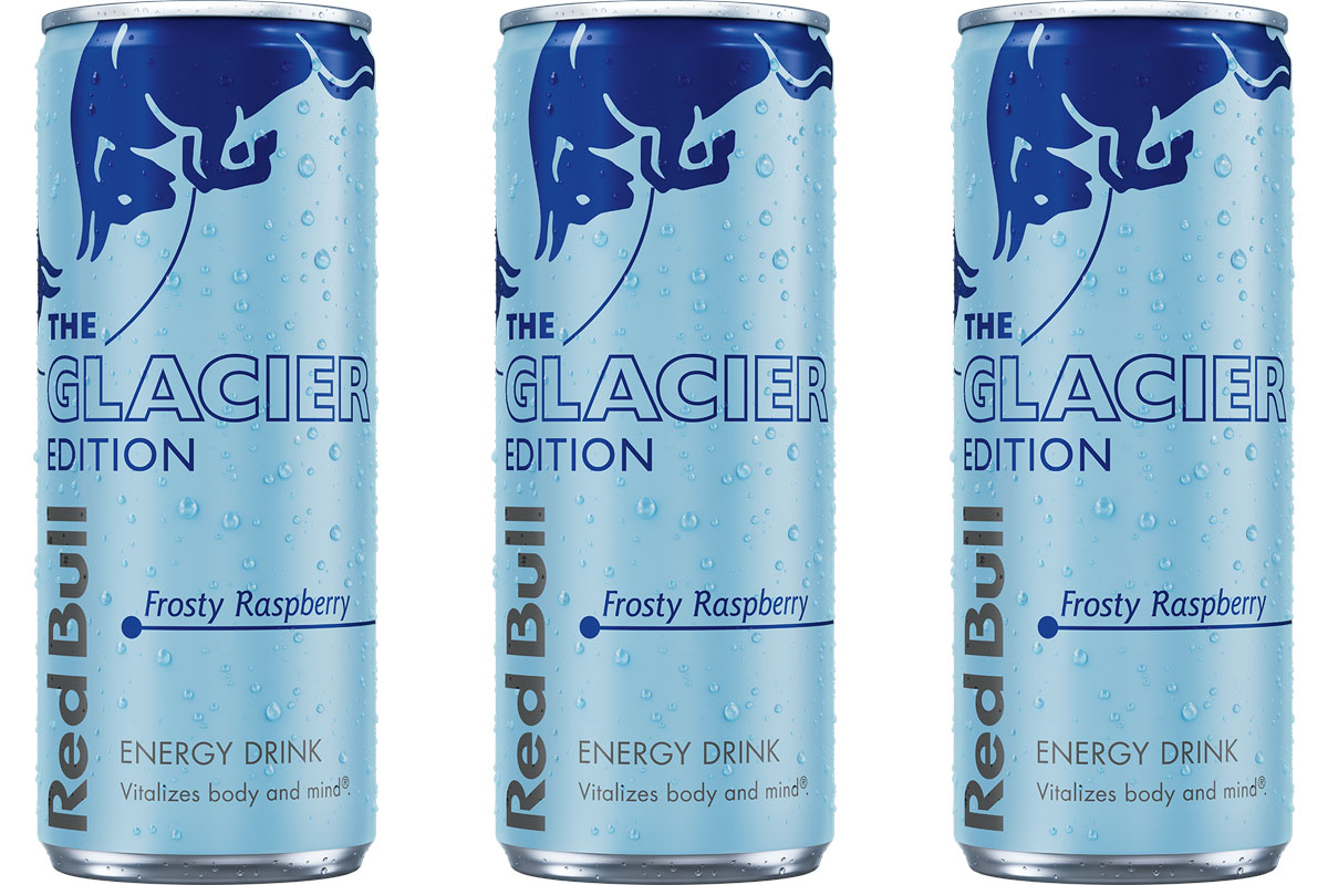 Pack shots of Red Bull The Glacier Edition.