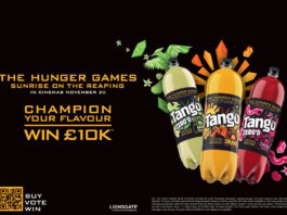Tango offers £10k prize in new Hunger Games competition An advert for the collaboration between Tango and The Hunger Games: Sunrise on the Reaping partnership as part of the 'Champion Your Flavour' campaign. The image includes the film's logo alongside pack shots of Tango 2L bottle products.