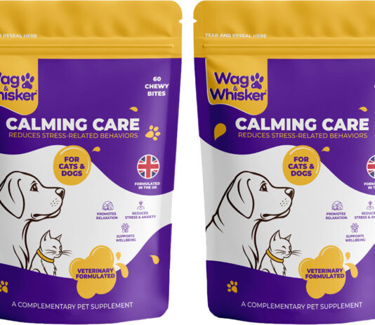 Wag & Whisker rolls out pet calming supplement for Bonfire Night Pack shots of Wag & Whisker Calming Care Supplement.