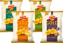 Walkers Gold introduces four new premium flavours Pack shots of Walkers Gold Somerset Mature Cheddar & Onion, Sea Salt & Olive Oil, Cider Vinegar & Sea Salt and Black Truffle.