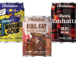Whitebox Cocktails expands with trio of new flavours Pack shots of Whitebox Cocktails Lenny's Whisky Sour, Full Fat White Russian and Ben's Manhattan.