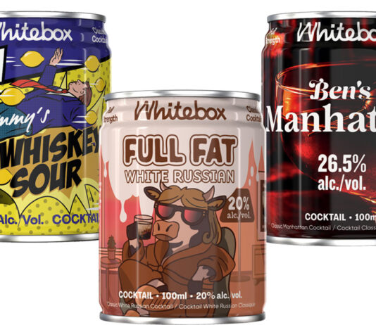 Whitebox Cocktails expands with trio of new flavours Pack shots of Whitebox Cocktails Lenny's Whisky Sour, Full Fat White Russian and Ben's Manhattan.